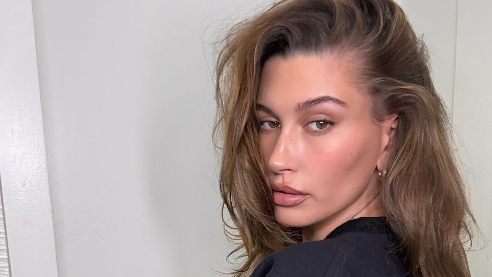 Hailey Bieber is the ultimate sporty spice in leather patchwork jacket