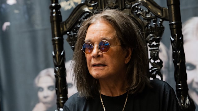 Ozzy Osbourne signs copies of his album "Patient Number 9" at Fingerprints Music on September 10, 2022 in Long Beach, California