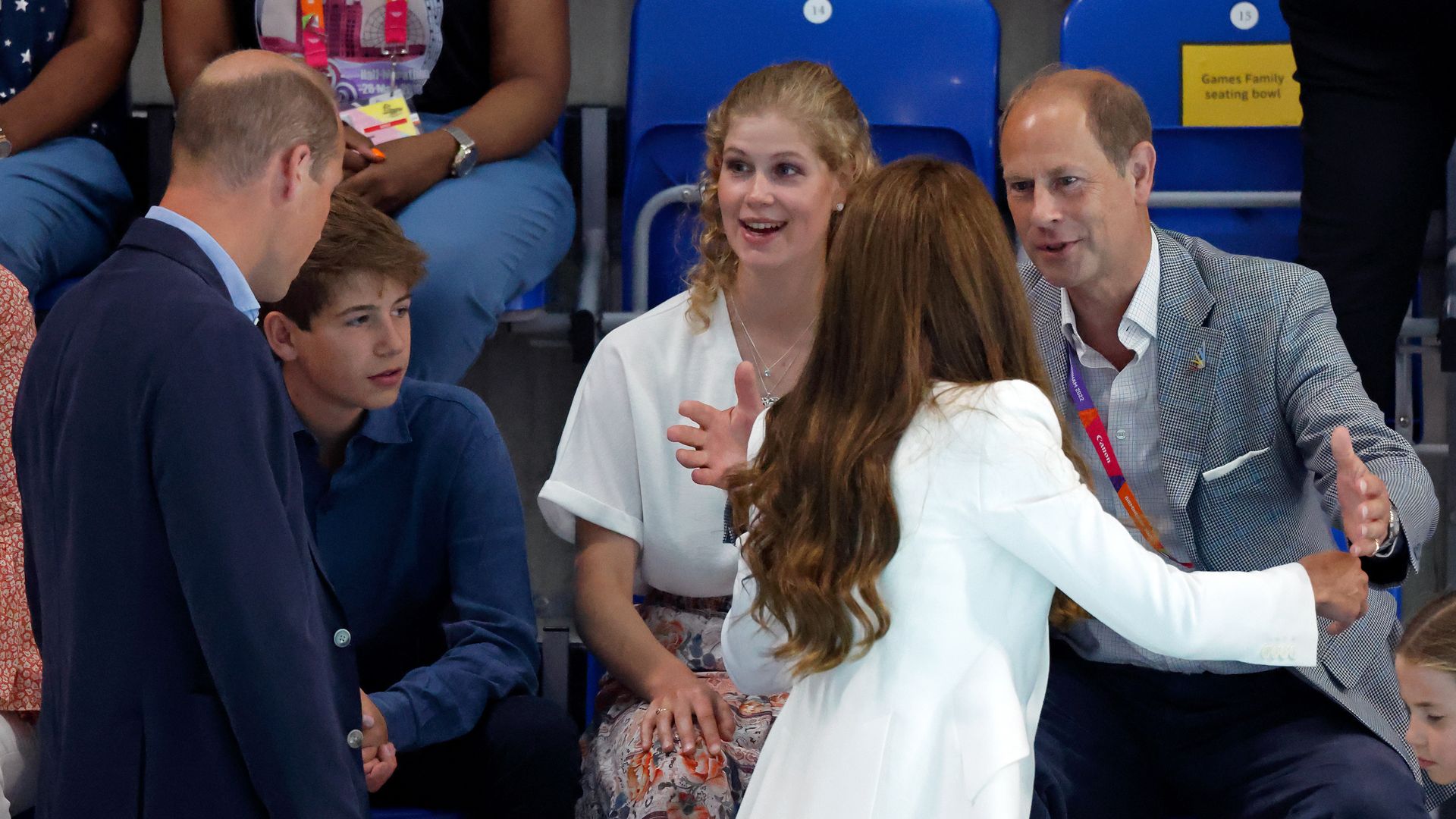 Lady Louise looking happy as Prince William joins her and her family at the Commonwealth Games