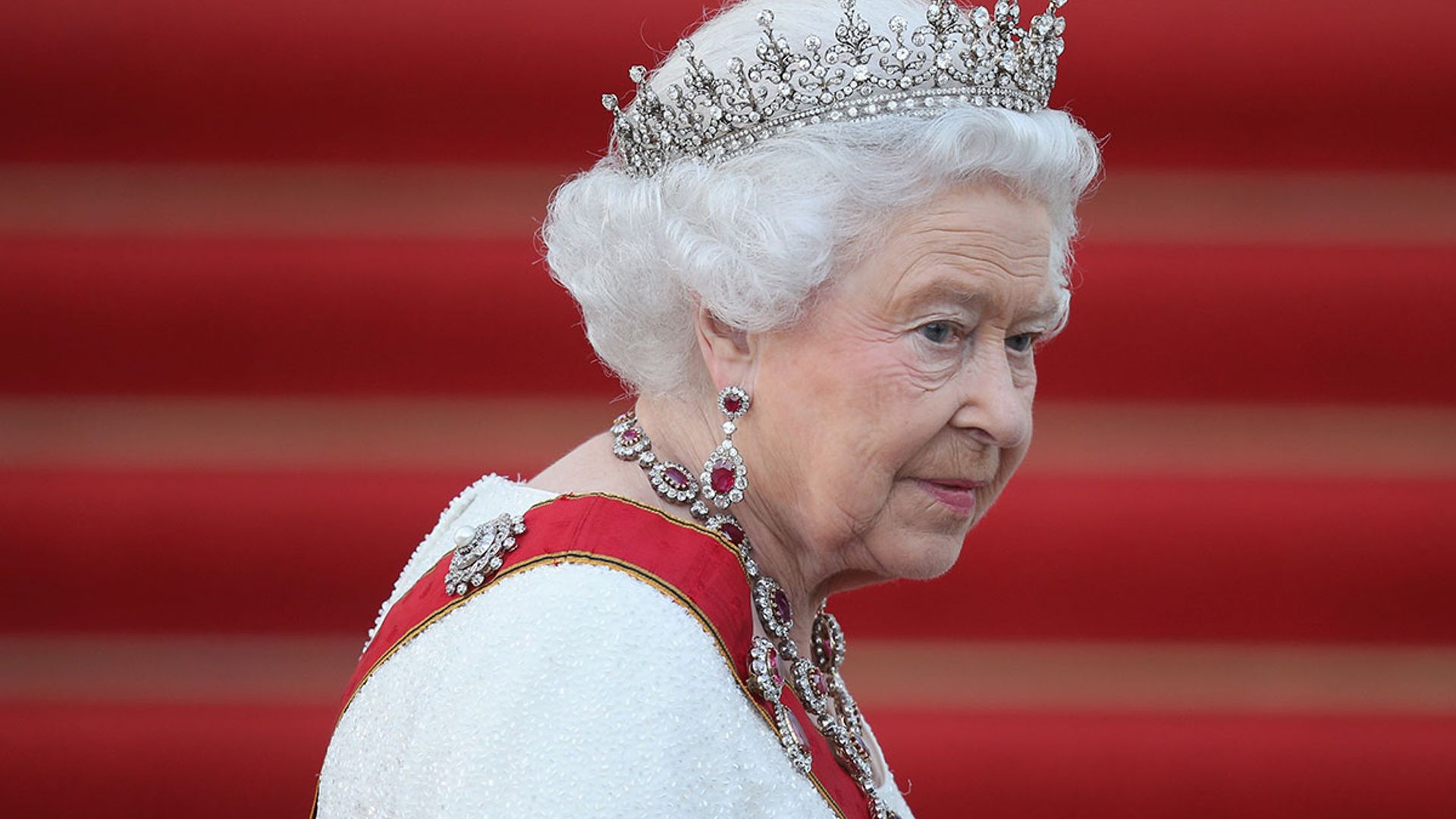 the queen wearing tiara