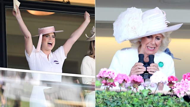 Eugenie and Camilla react at Royal Ascot