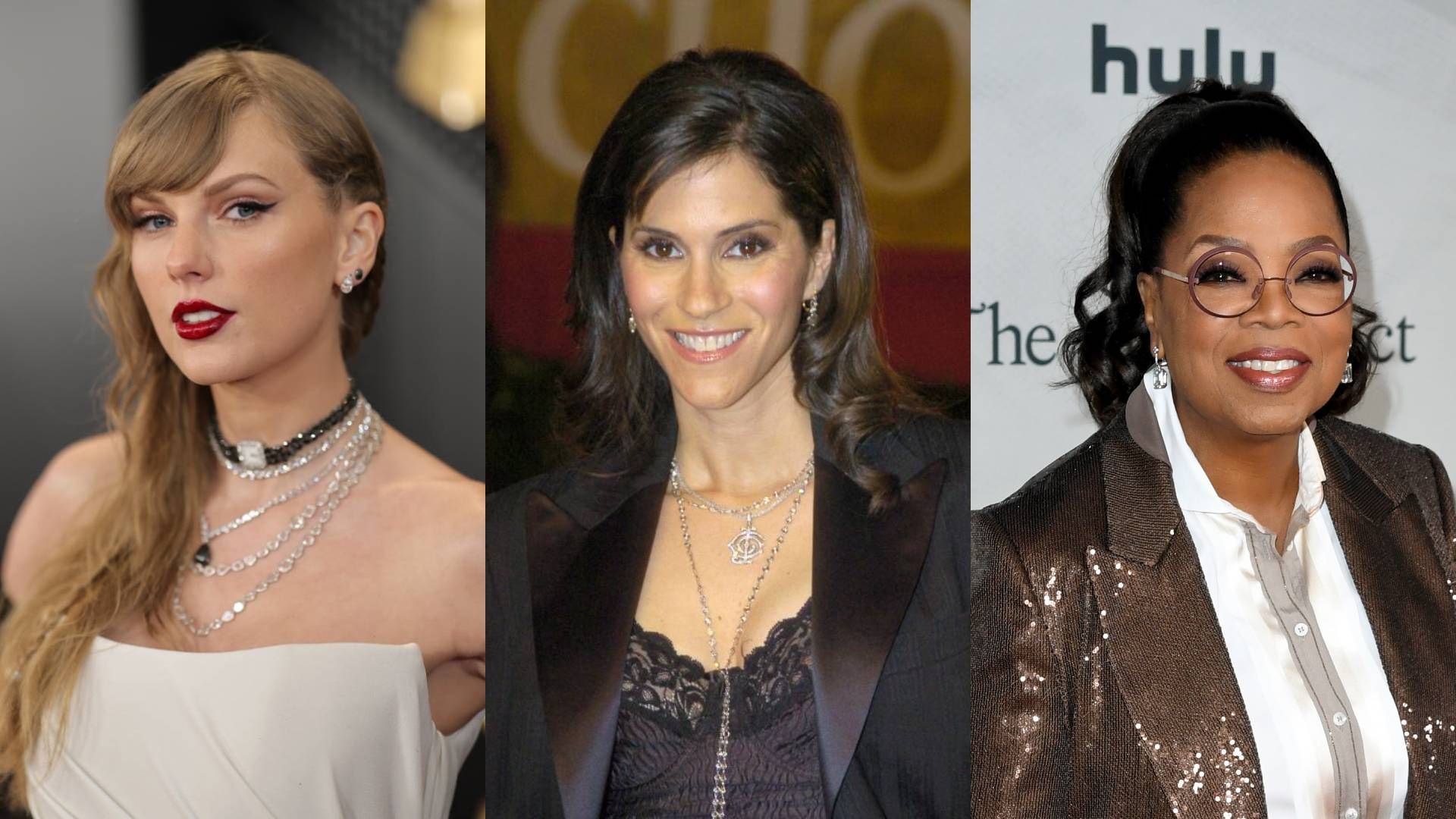 Taylor Swift, Jami Gertz and Oprah Winfrey split screen