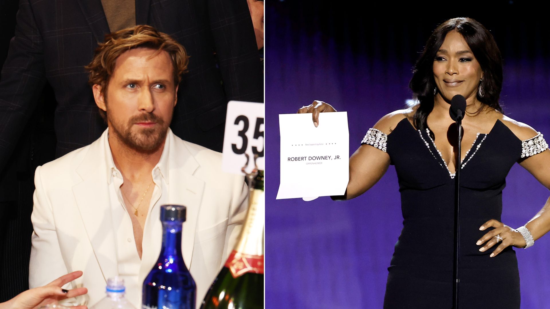 Ryan Gosling and Angela Bassett during the 2024 Critics Choice Awards