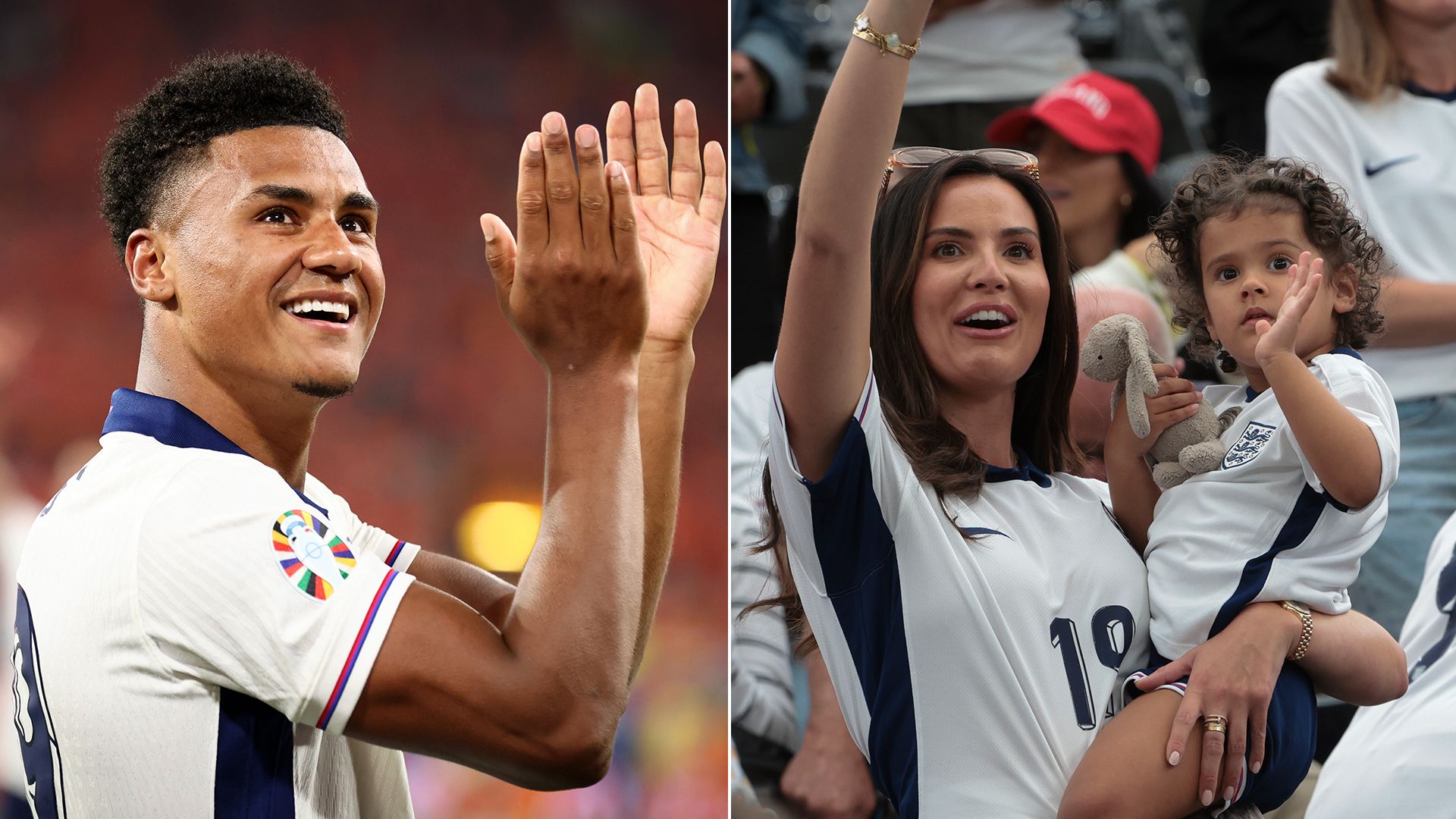 footballer and photo of partner with child 