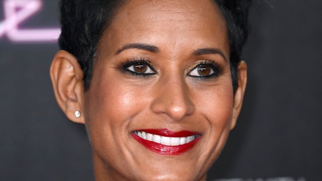 naga munchetty black dress at an audience with kylie