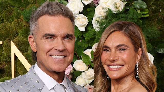 Robbie Williams and Ayda Field attend the 82nd Annual Golden Globe Awards at The Beverly Hilton on January 05, 2025 in Beverly Hills, California. 