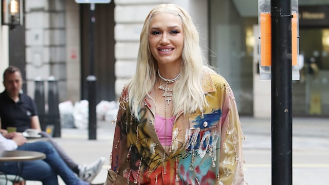 Gwen Stefani walking through the streets of London