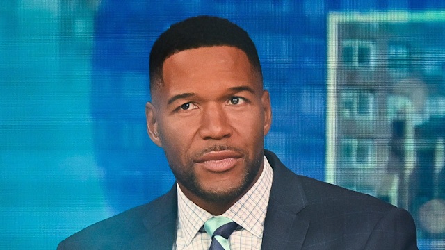 Michael Strahan is seen in studio at ABC's "Good Morning America" in Times Square on August 15, 2024 in New York City
