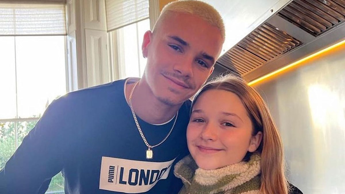 Romeo Beckham risks the wrath of sister Harper Beckham with hilarious ...