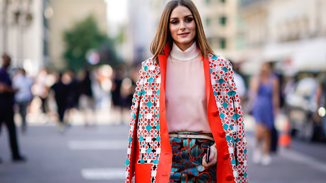 Olivia Palermo dons vibrant patterned outerwear 