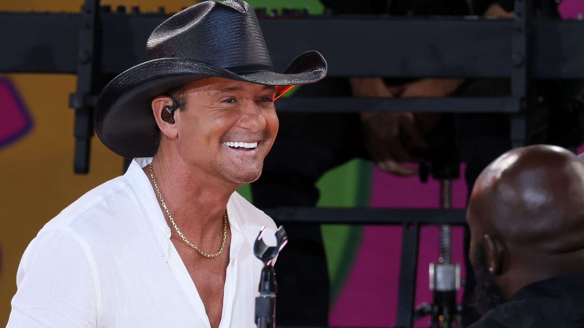 Tim McGraw performs on ABC's "Good Morning America" at Rumsey Playfield, Central Park on August 25, 2023 in New York City