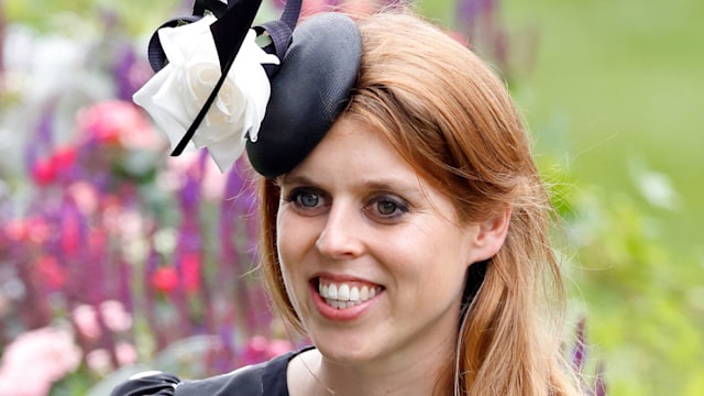 Princess Beatrice in polka dot dress smiling