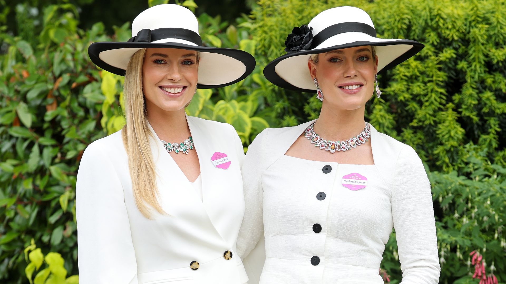 Lady Eliza Spencer and Lady Amelia Spencer attend day four of Royal Ascot at Ascot Racecourse on June 20, 2025 in Ascot, England