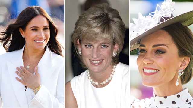 meghan, diana, kate in white