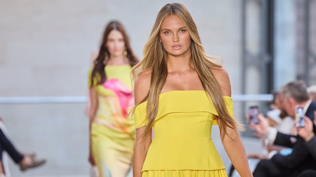 Romee Strijd walks the runway at the Marc Cain Fashion Show "A Quiet Rebellion" during the Berlin Fashion Week SS26 