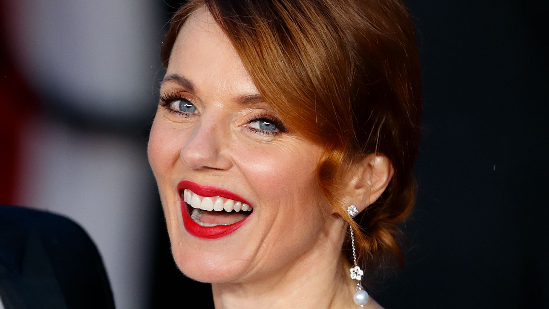 Geri Halliwell Horner with red lipstick at No Time To Die world premiere 