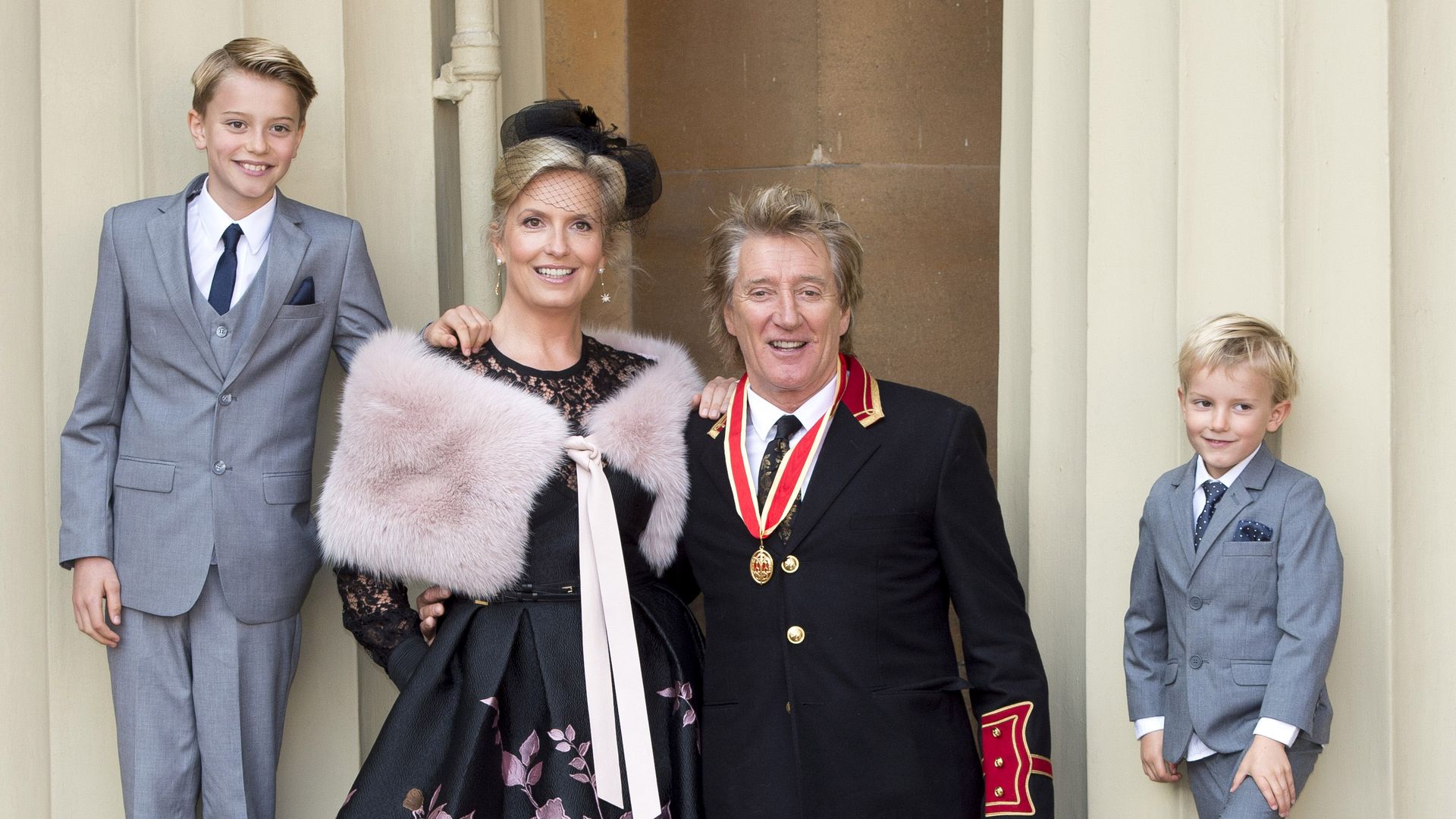 Rod Stewart's teenage sons are all grown up in sweet family photo as they support their famous father