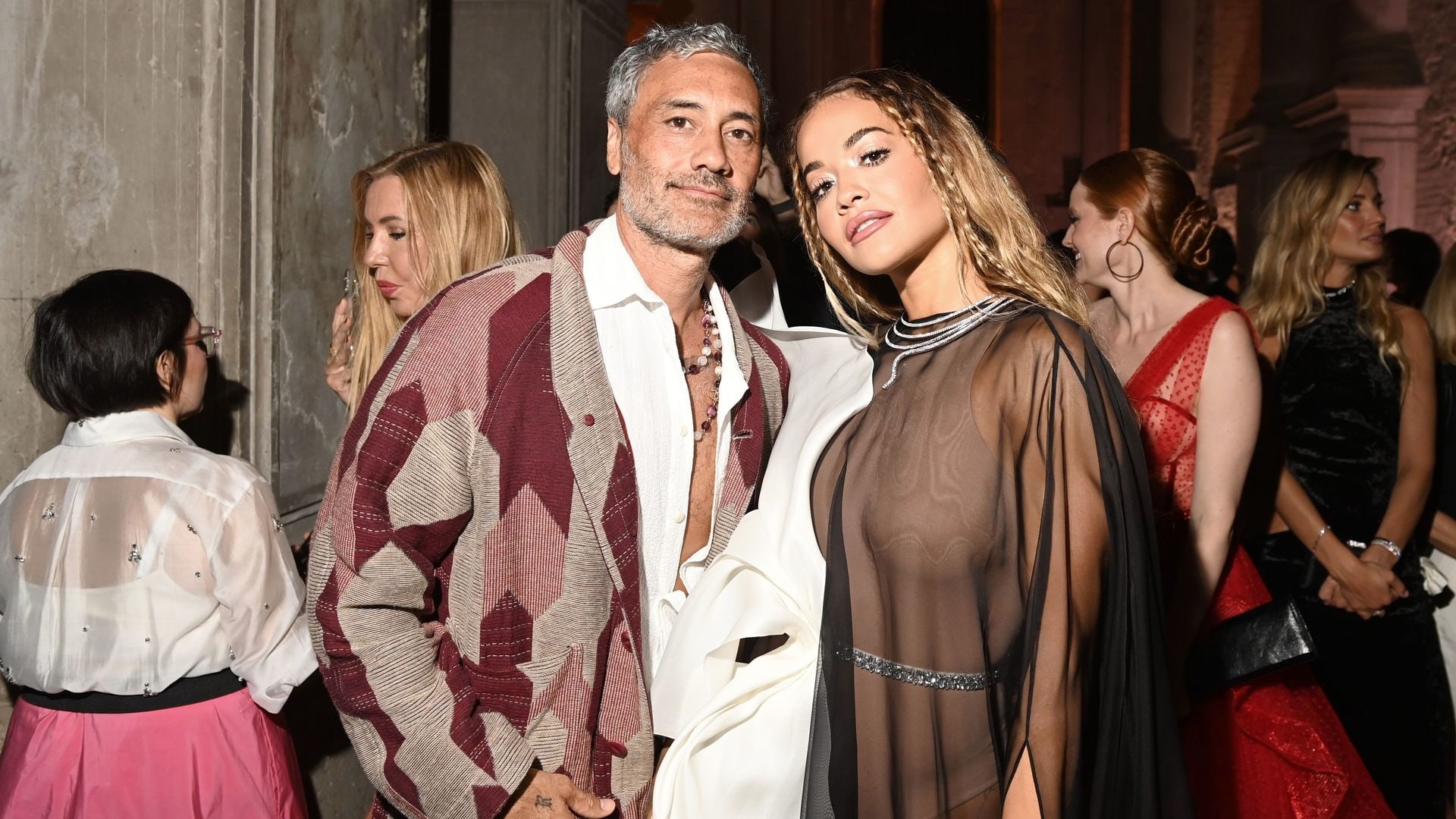 Newlyweds filmmaker Taika Waititi and international star Rita Ora at Venice's amfAR gala 
