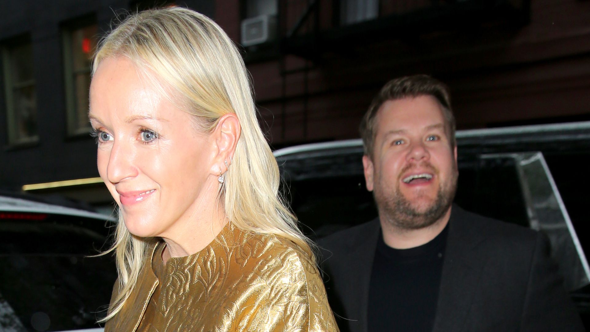 James Corden's rarely-seen wife stuns in gold mini dress - it'll make your jaw drop
