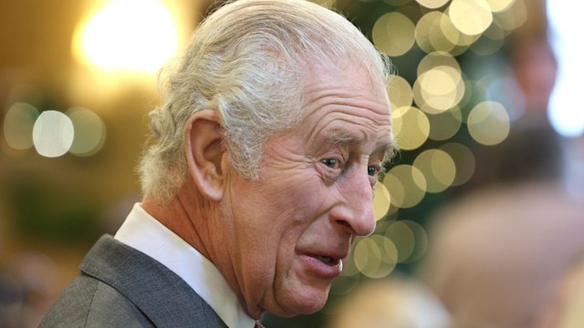 King Charles III smiles as he attends his 75th birthday party hosted by the Prince's Foundation at Highgrove House on November 13, 2023 in Tetbury, England