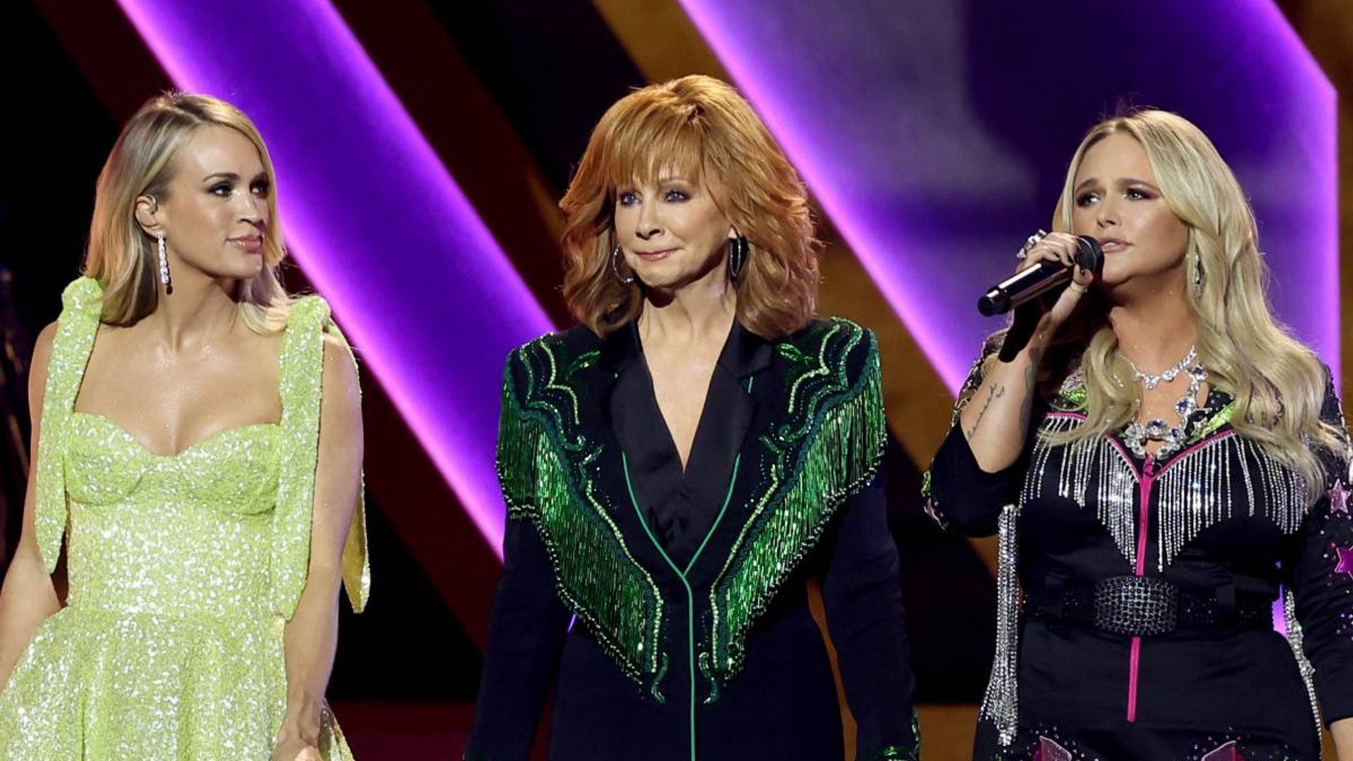 2022 CMA Awards: Carrie Underwood, Miranda Lambert and Reba McEntire don  glamorous looks as they share the stage for emotional tribute