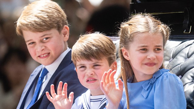 George, Charlotte and Louis in nautical attire