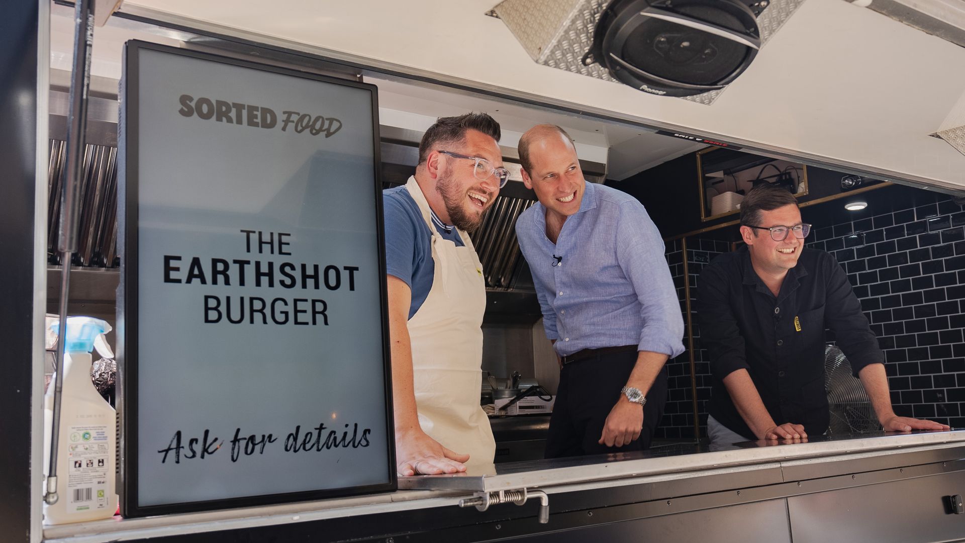 Prince William served up the Earthshot Burger to customers at Maltby Street Market