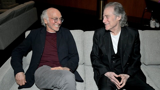 Larry David and Richard Lewis attend the Curb Your Enthusiasm FYC Panel at DGA Theater Complex on April 10, 2022 in Los Angeles, California
