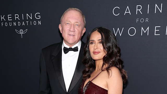 François-Henri Pinault and Salma Hayek Pinault attend the Kering Foundation Second Annual Caring For Women Dinner at The Pool on September 12, 2023 in New York City