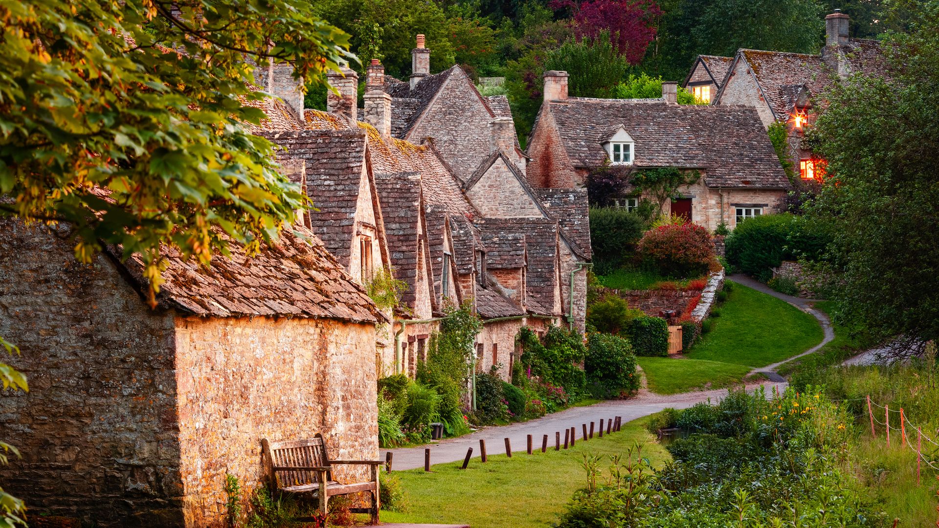 Arlington Row, Bibury, Cotswolds, Gloucestershire, England