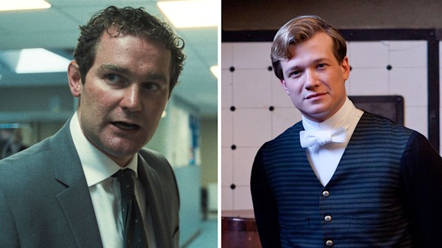 Man in suit, man in period clothing