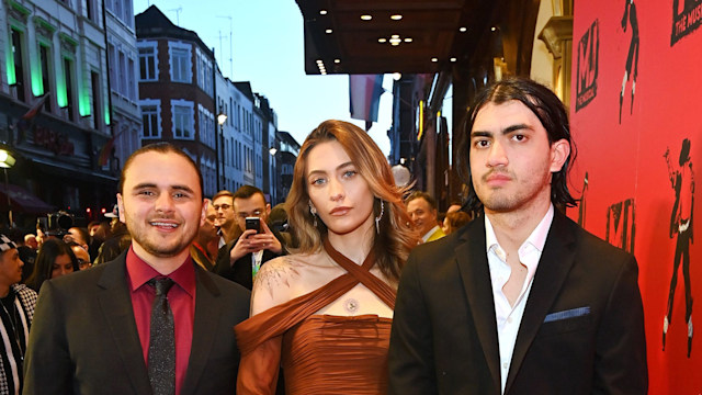 (L to R) Prince Jackson, Paris Jackson and Bigi Jackson aka Blanket Jackson attend the press night performance of "MJ: The Musical"