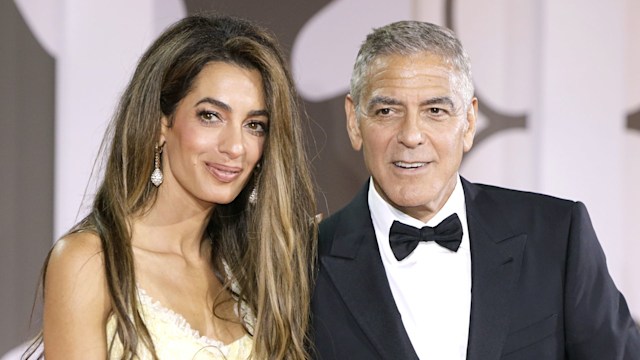 Amal Clooney and George Clooney during a Wolfs photocall at the Venice Film Festival, September 1, 2024