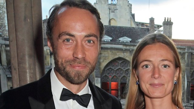  James Middleton, Alizee Thevenet and Editor of Tatler Richard Dennen attend the Bulgari gala dinner to celebrate the Queen's Platinum Jubilee and unveil the 'Jubilee Emerald Garden' high jewellery set at Westminster Abbey on July 1, 2022 in London, England. 