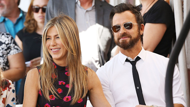 Jennifer Aniston and Justin Theroux attend the ceremony honoring Jason Bateman with a Star on The Hollywood Walk of Fame held on July 26, 2017 in Hollywood, California