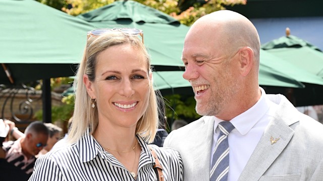 Mike and Zara Tindall share a laugh at Wimbledon