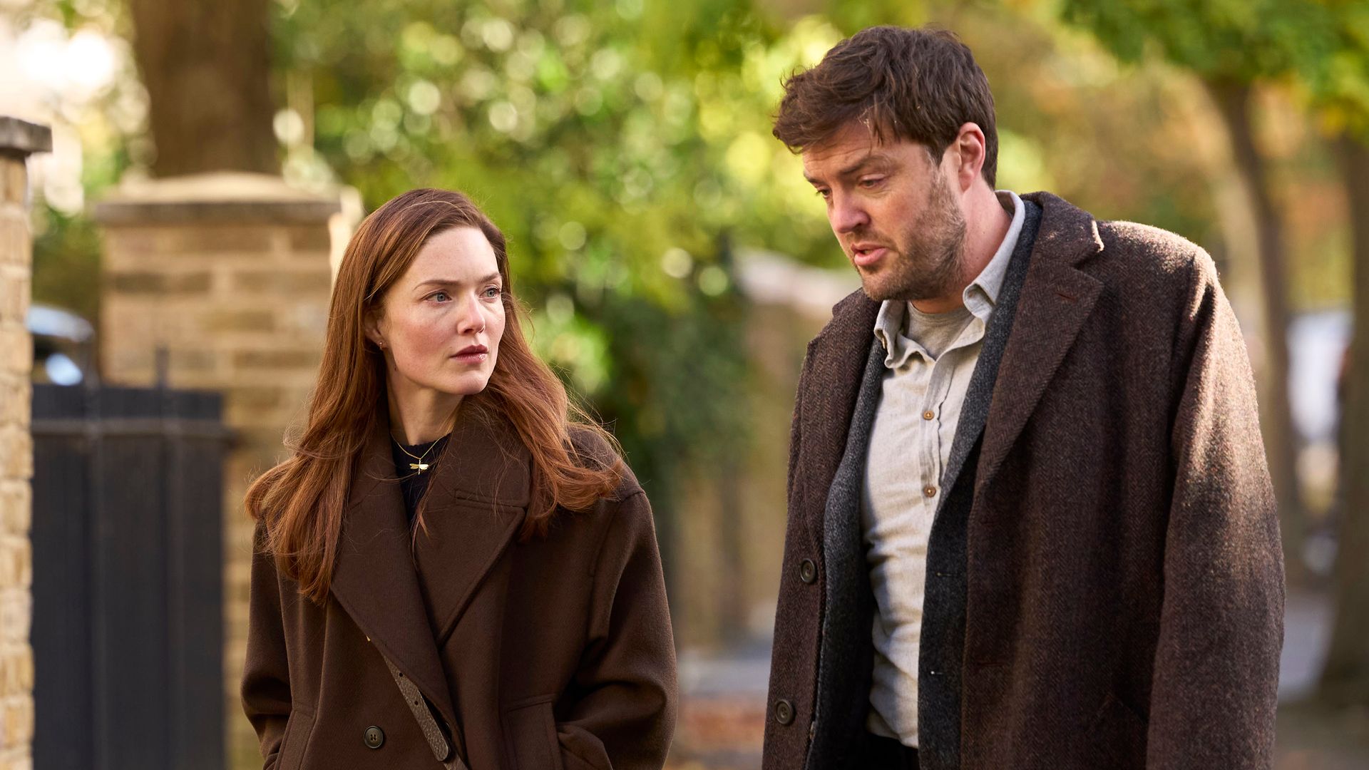 Holliday Grainger and Tom Burke in Strike – The Running Grave