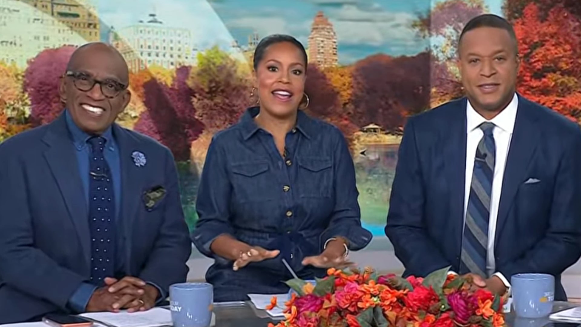 Sheinelle Jones with her Today co-hosts in the NBC studio