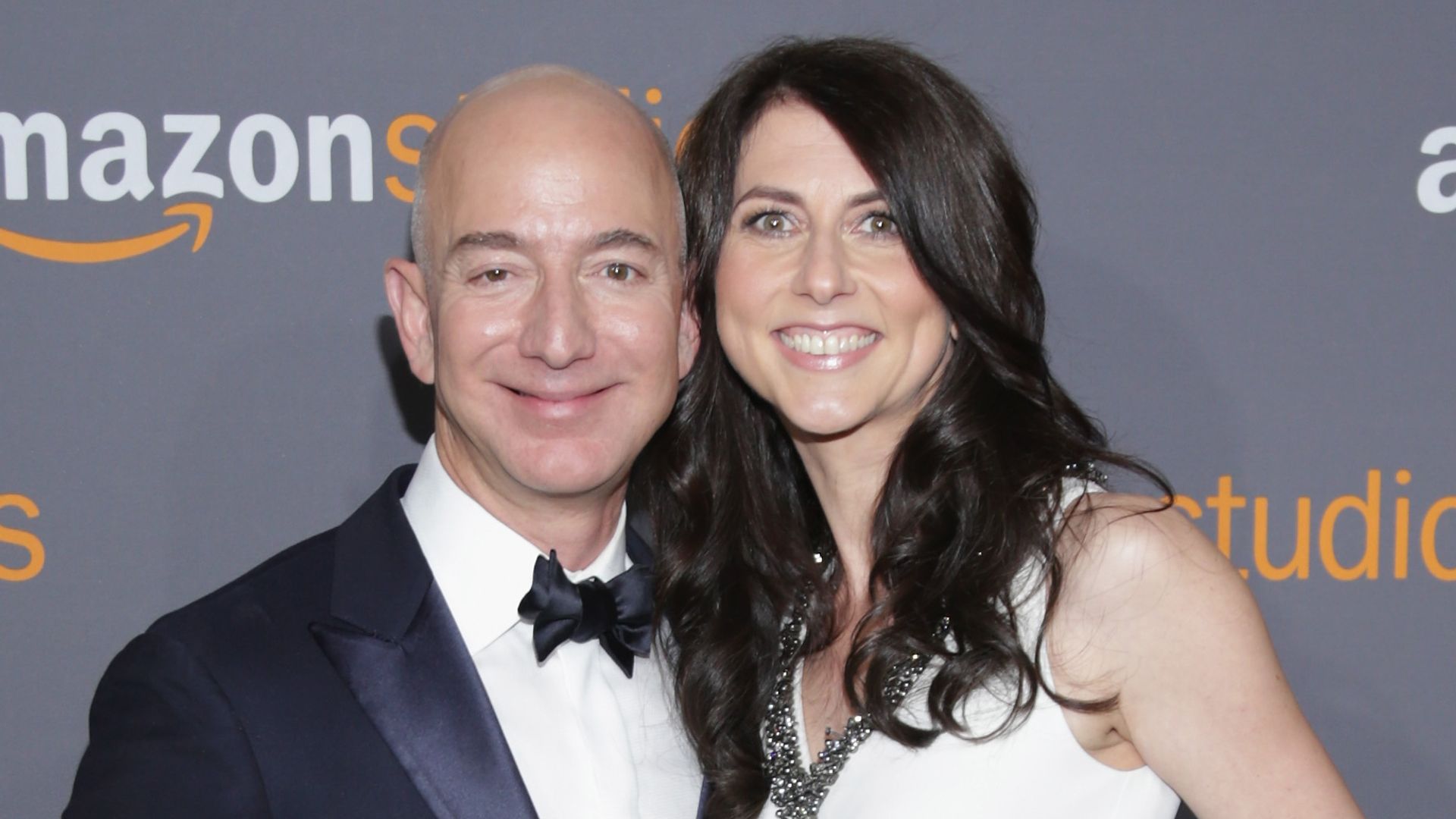 Jeff Bezos and MacKenzie Bezos attend the Amazon Studios Golden Globes Party