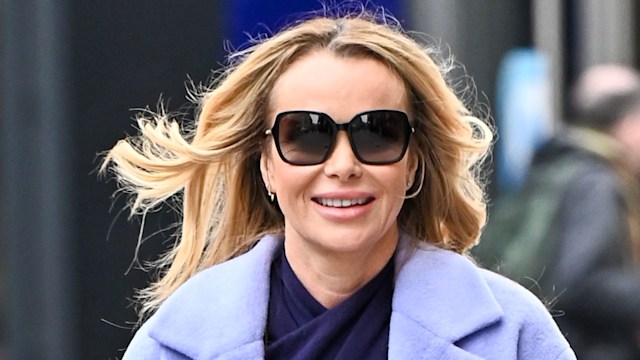 Amanda Holden in lavender coat