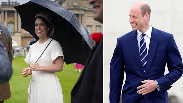 split image princess eugenie and prince william