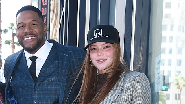 Isabella Strahan and Michael Strahan as he is honored with the first Sports Entertainment star on the Hollywood Walk of Fame on January 23, 2023 in Los Angeles, California