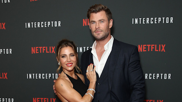 Elsa Pataky and Chris Hemsworth attend the red carpet screening of Interceptor at The Ritz on May 25, 2022 in Sydney, Australia