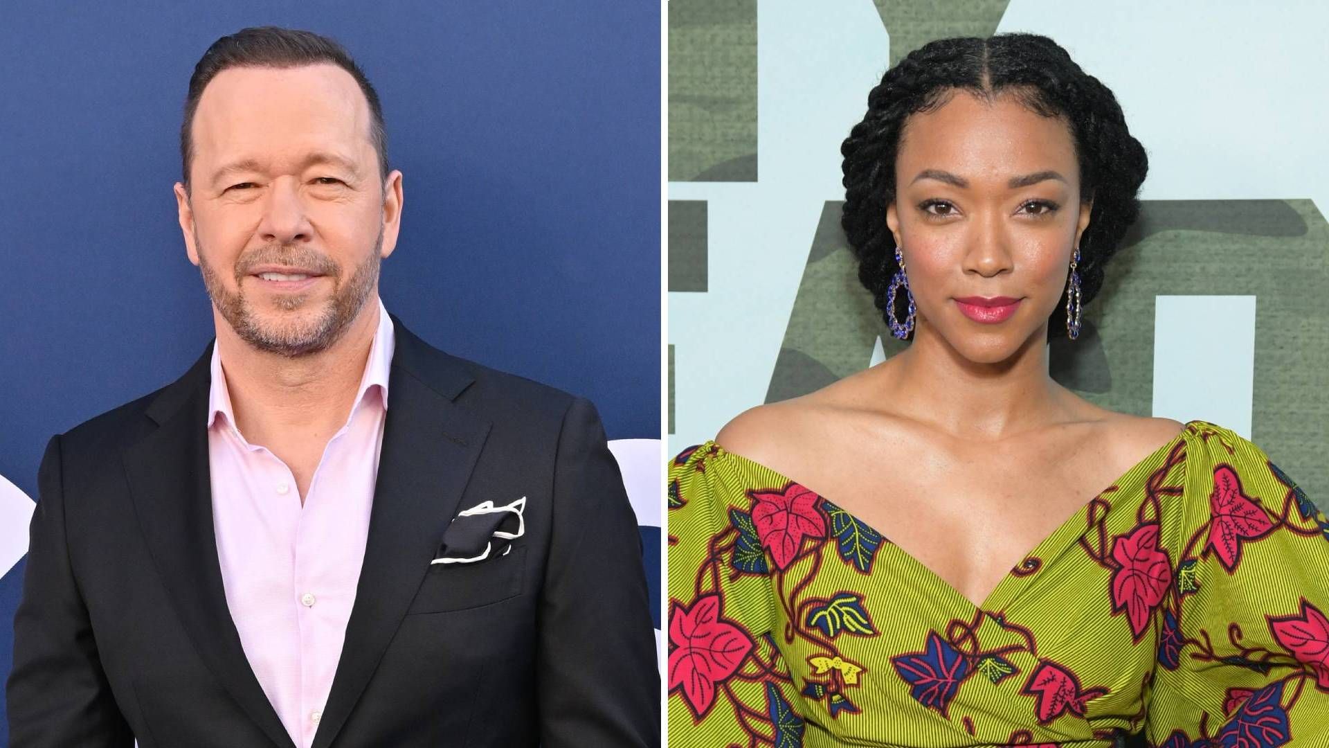 Split image of Boston Blue co-stars Donnie Wahlberg and Sonequa Martin-Green
