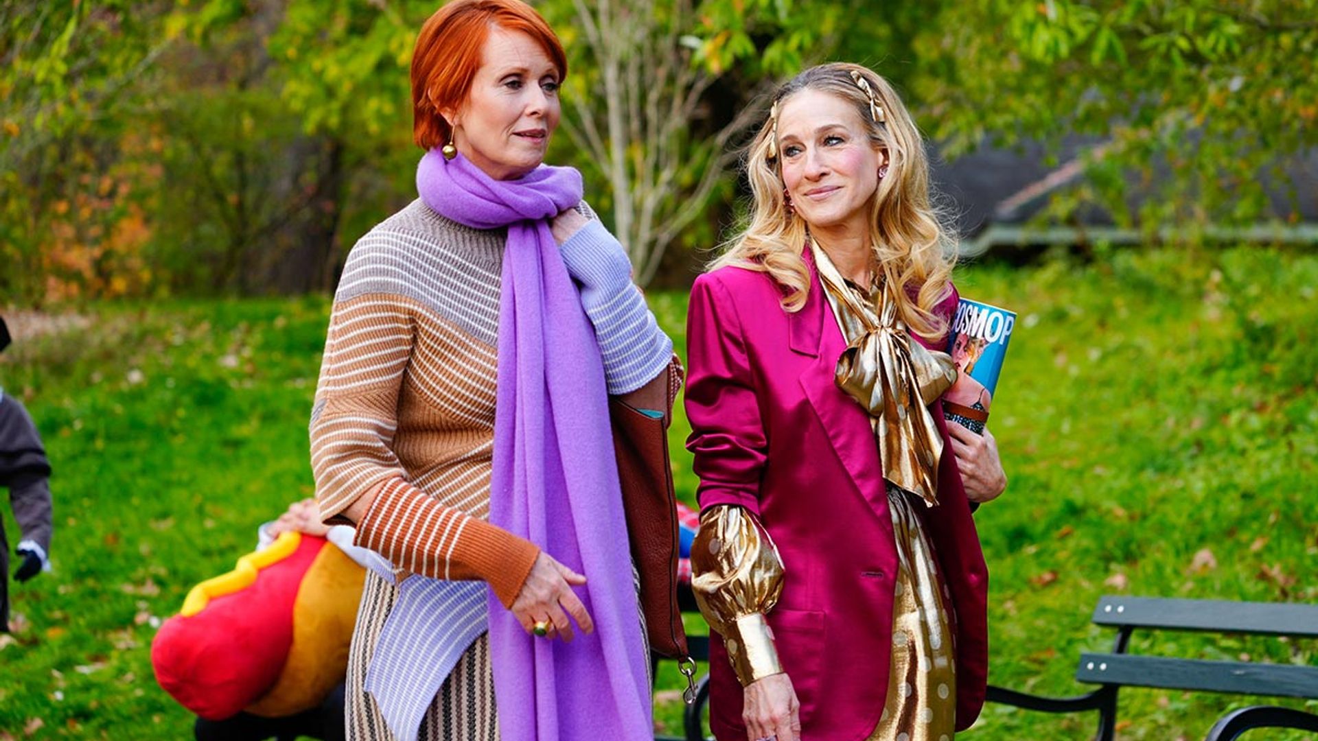 sarah jessica parker and cynthia nixon film new and just like that scenes