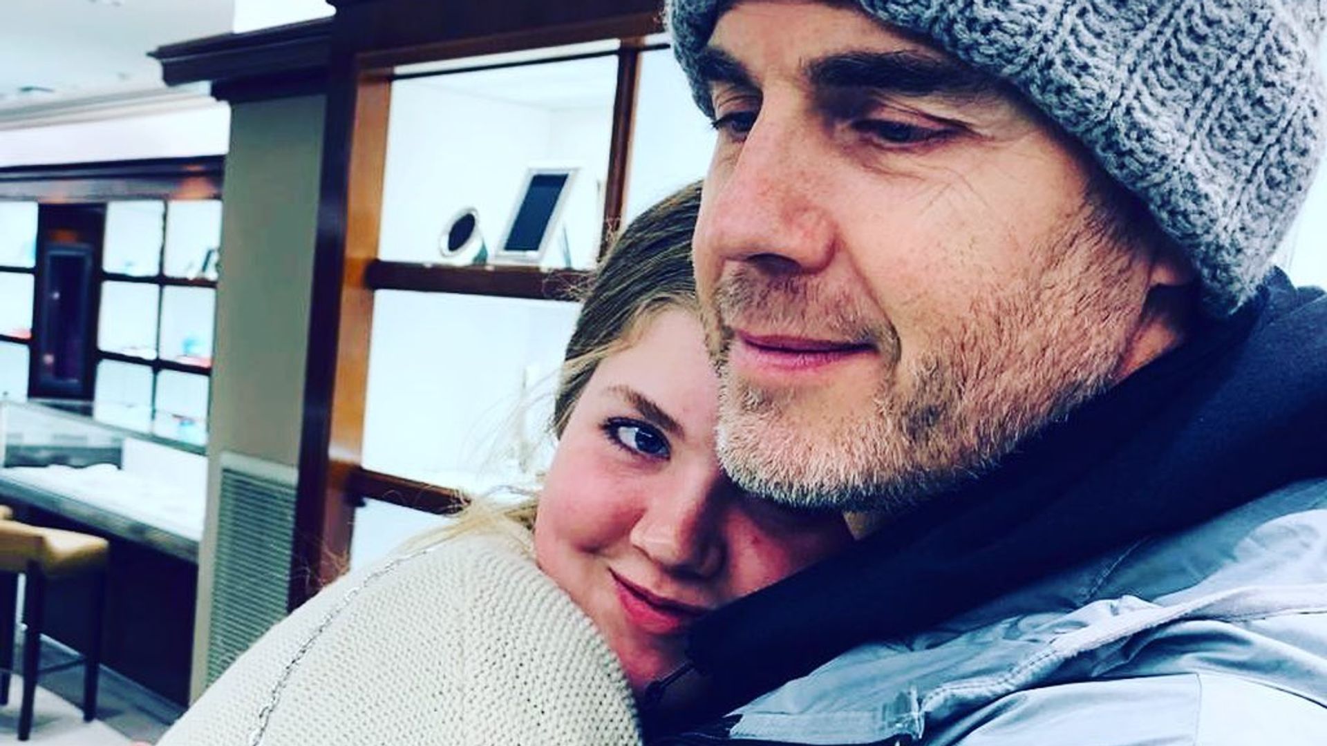 Gary hugs his daughter, Emily, in birthday tribute photo