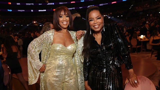 Gayle King and Oprah Winfrey attend the 66th GRAMMY Awards at Crypto.com Arena on February 04, 2024 in Los Angeles, California. (Photo by Monica Schipper/Getty Images for The Recording Academy)