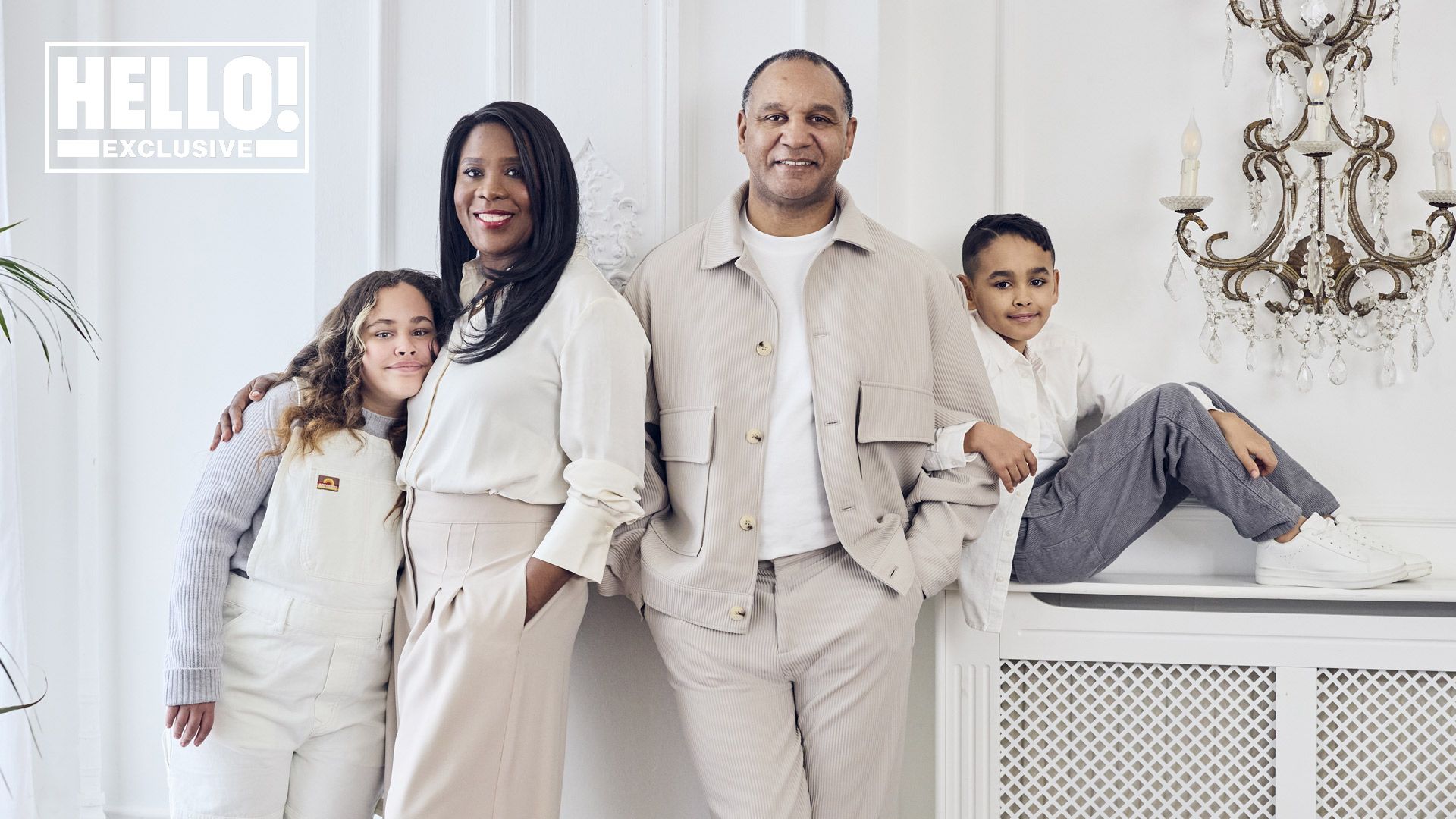 Tessa Sanderson poses with her family for exclusive HELLO! shoot