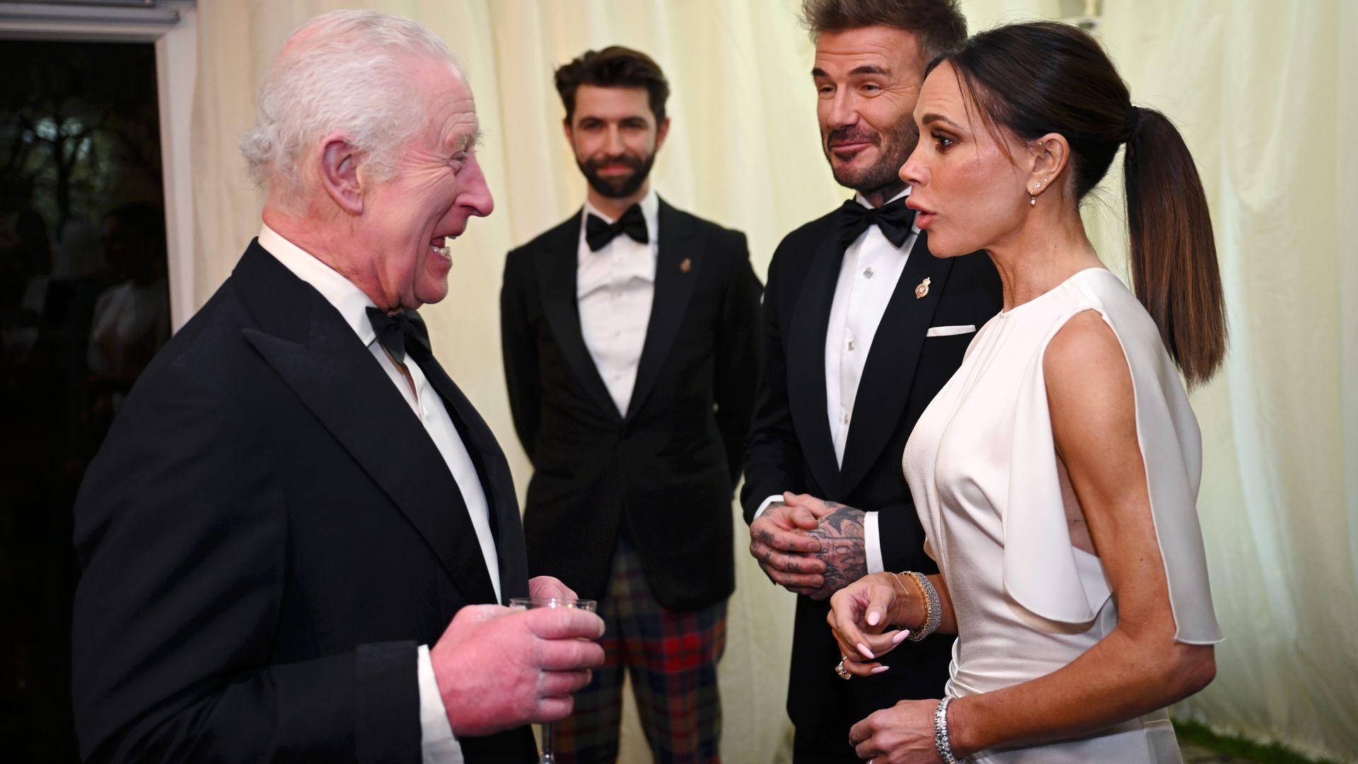 David and Victoria Beckham lead glittering celebrity guest list at black tie dinner hosted by King Charles and Queen Camilla