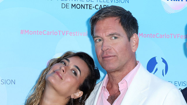 Michael Weatherly and Cote de Pablo pose at the Monte Carlo TV Festival